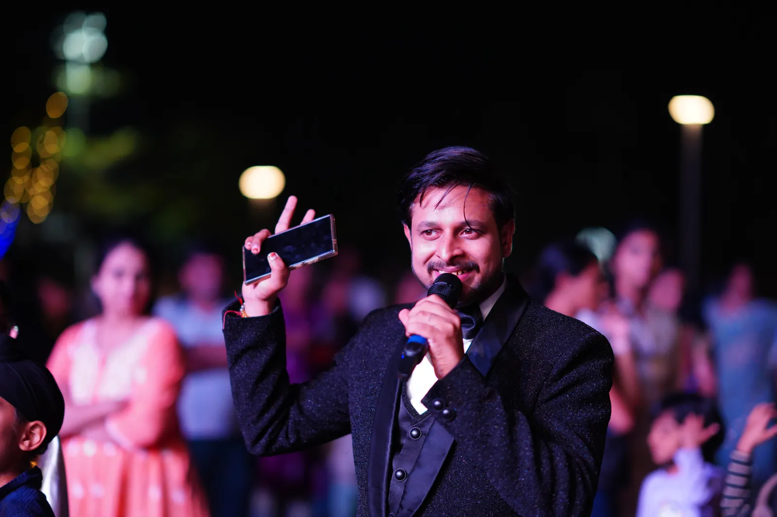 Abhishek Jindal — Anchor AJ, Founder of Events by AJ, hosting a premium event